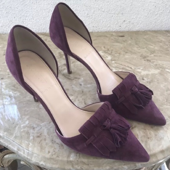 J.CREW Elsie Suede d’Orsay Pumps Fringe Heels 7 - Picture 2 of 6